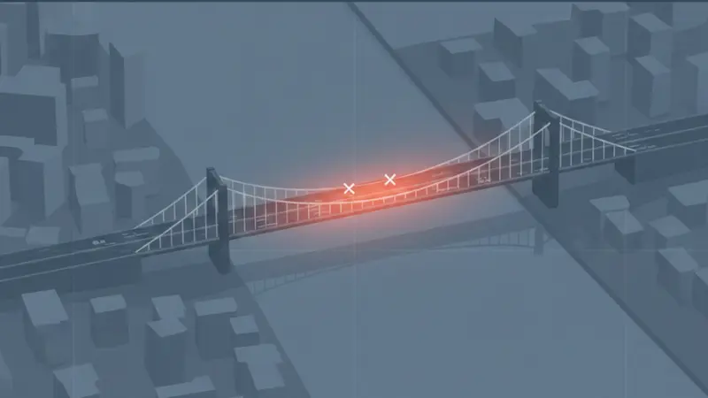 Infografía del puente Washington que conecta el Alto Manhattan y el Bronx, con marcadores rojos que indican el lugar donde se produjo un accidente mortal de un trabajador de la construcción.