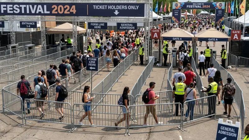 Event barriers and walkways illustrating large crowds expected during the 2026 FIFA World Cup