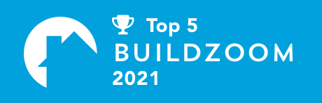 Top 5 BuildZoom award badge for Basement Repair Specialists, showcasing expertise in basement waterproofing and renovation services.