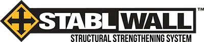 StablWall logo featuring a structural strengthening system design, emphasizing foundation repair solutions using carbon fiber.