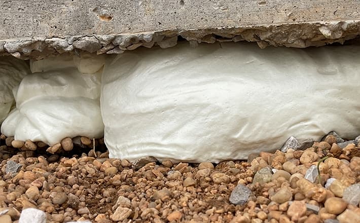 Concrete leveling using foam jacking