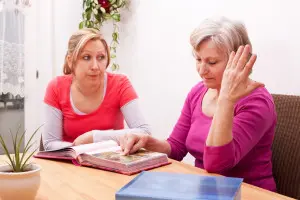 Caregiving Mother and Daughter Caregiving Mother and Daughter