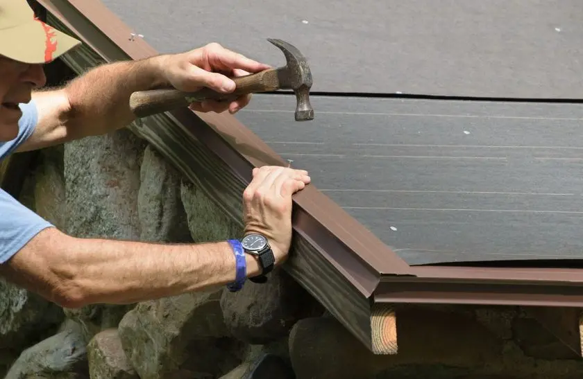 Installing a drip edge over roof felt on a new roof, Roseville, MN
