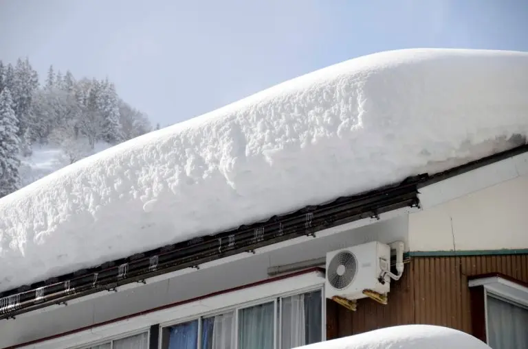 snow covered roof in Roseville, Minnesota